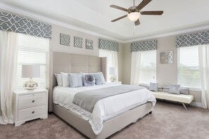 5 bedrooms, iron/ironing board, Internet, bed sheets