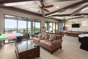 TV, video game console, DVD player, table football