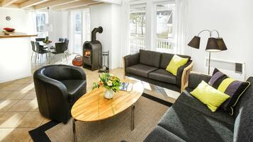 Fernseher, Kamin, DVD-Player