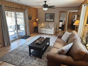 Smart TV, chimenea, reproductor de DVD