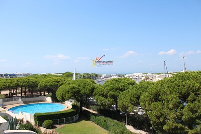 Studio 4 people, with swimming pool, WIFI, 400m Port-Camargue beach