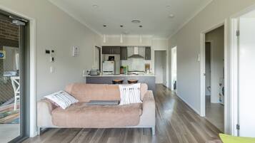 Flat-screen TV, DVD player