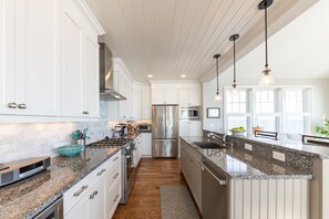 Fridge, microwave, oven, stovetop - Popponesset-Exclusive Oceanfront Rental, 3 bedroom, 3.5 baths, sleeps 6 (Mashpee)