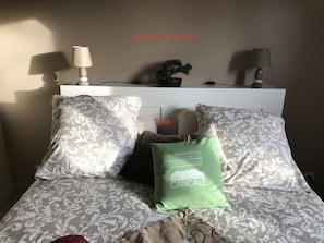 1 chambre, fer et planche Ă repasser, lit parapluie, draps fournis