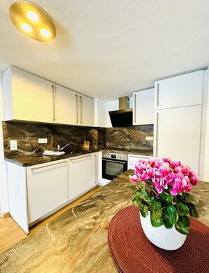 Appartement Confort, 2 chambres, balcon | Cuisine privée | Nécessaire de nettoyage