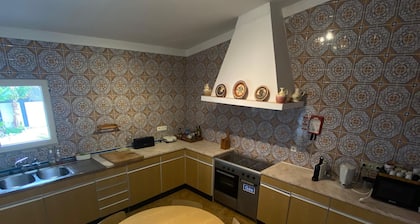 Large house near beach.