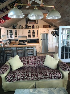 Smart TV, fireplace, toys, books