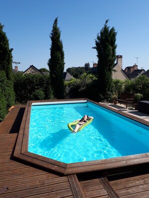 Piscine extérieure, piscine chauffée