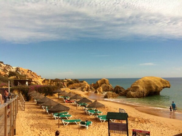 Beach nearby, sun-loungers