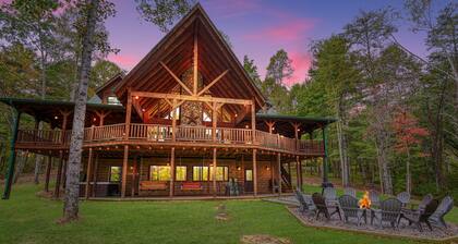 Rose Ridge - Uusi 8BR / 5. 5BA: n ylellinen hirsimökki 25 hehtaarilla - kävele vanhan miehen luolaan!