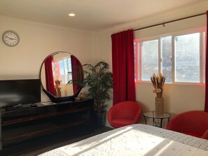 1 bedroom, iron/ironing board, travel crib, free WiFi