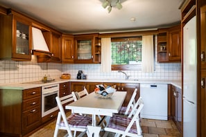 Fridge, oven, stovetop, dishwasher