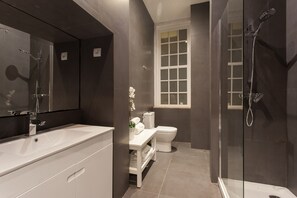 Dusche, Haartrockner, Handtücher