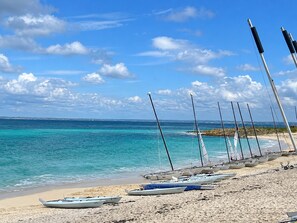 Beach nearby, sun-loungers