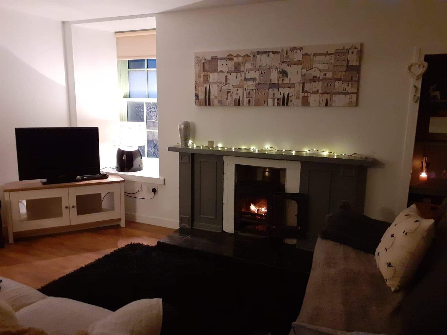 Apartment | Living room | 30-inch TV with digital channels, fireplace