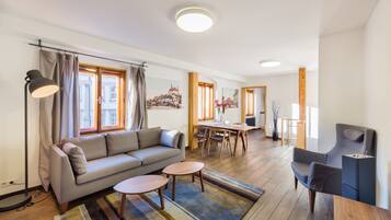 Modern Apartment in 15th Century Building | Living area | TV