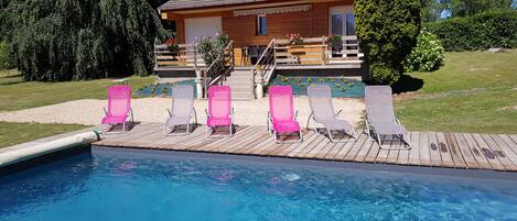 Piscine extérieure, piscine chauffée