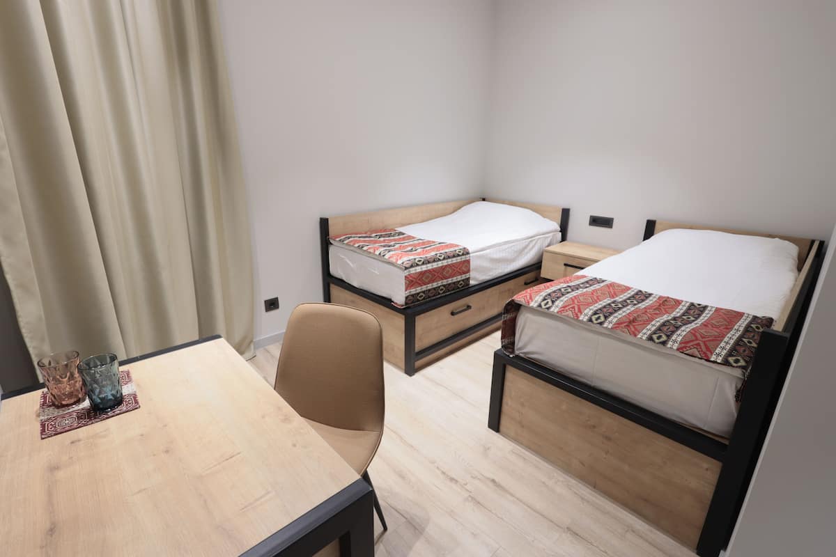Standaard Twin kamer | Een bureau, verduisterende gordijnen, geluiddichte muren, gratis wifi