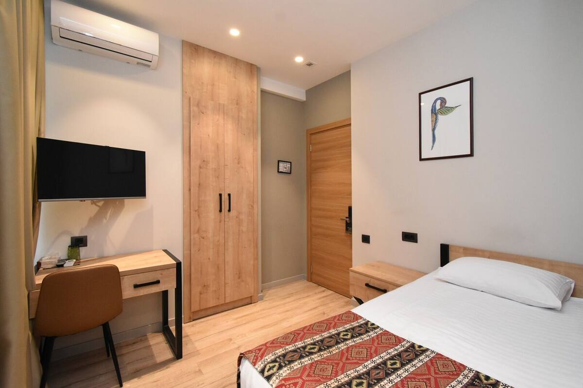 Standard Single Room | Desk, blackout drapes, soundproofing, WiFi (free)
