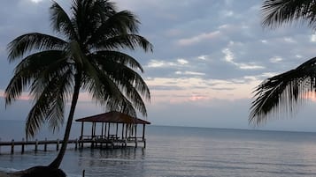 Private beach, sun-loungers, beach towels, snorkelling
