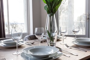 Exclusive Apartment, 1 Double Bed with Sofa bed, Sea View | Private kitchen | Full-size fridge, microwave, oven, stovetop - The Regency Apartments (Southend-on-Sea)