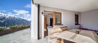 Rustic Apartment Vermoi on Mountain Farm with Terrace