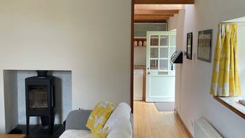 Smart TV, fireplace, stereo