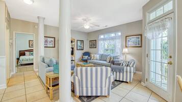 TV, DVD player, stereo