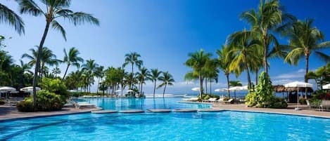 Outdoor pool, a heated pool