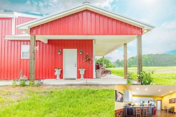 Cozy apartment nestled in a barn.