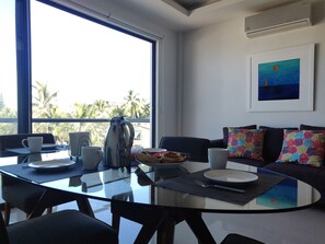 Dining - Beautiful new aparment,  great neighborhood, 2 bedrooms, pool, great view! (Puerto Vallarta)