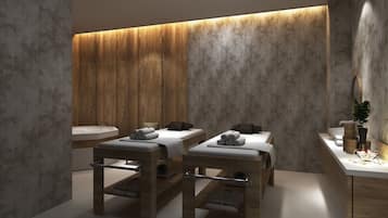 Sauna, hot tub, steam room, body treatments, mud baths, aromatherapy
