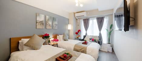 1 bilik tidur, langsir/tirai gelap terus, seterika/papan seterika