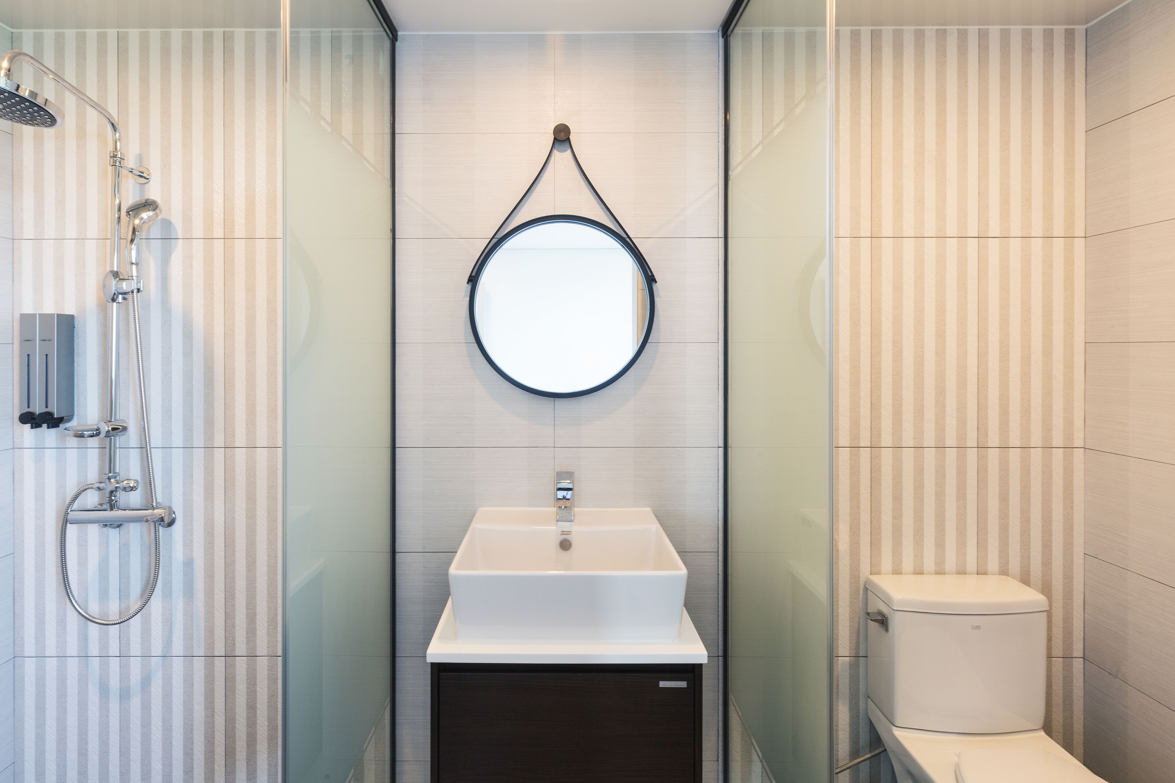 shower, hair dryer, bidet, heated floors