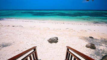 Private beach, white sand