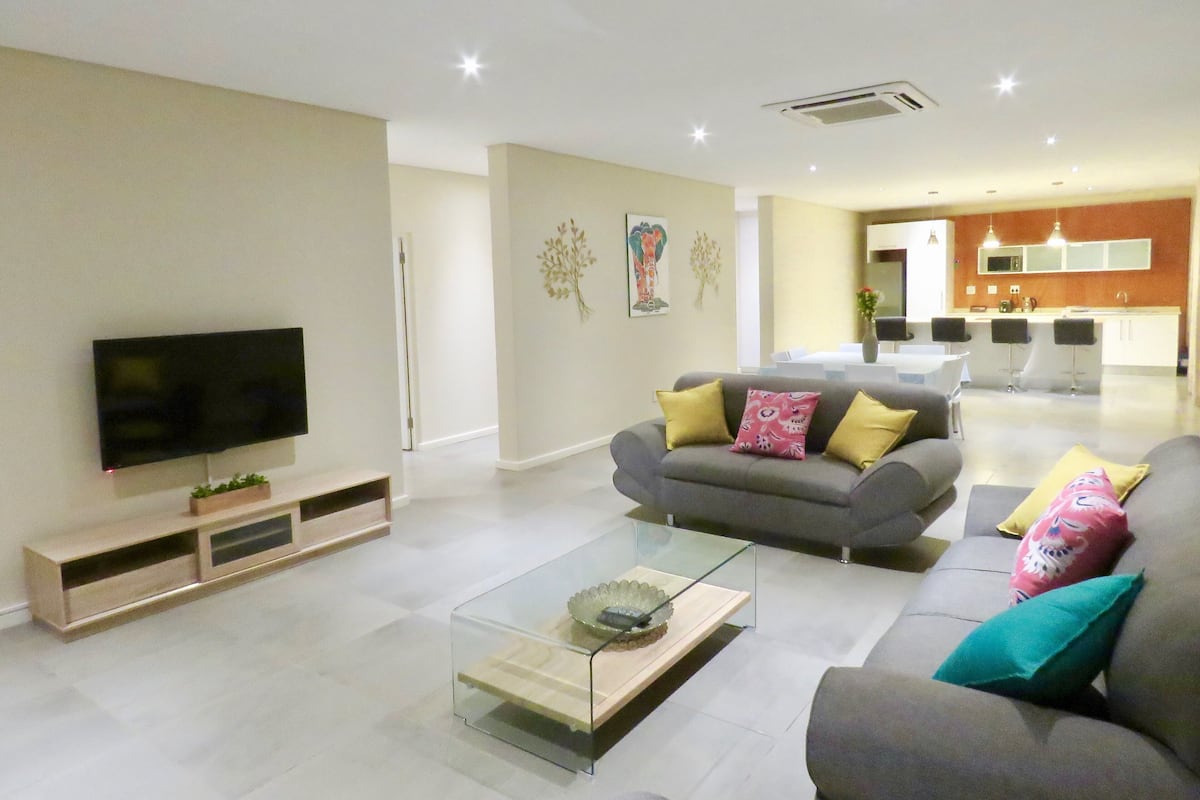 Executive Apartment, 3 Bedrooms | Living area | 55-inch LCD TV with satellite channels, TV