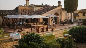 Outdoor banquet area