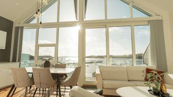 Premium bedding, pillow-top beds, laptop workspace, blackout curtains