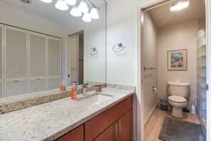 Free toiletries, hair dryer, towels