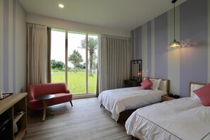 Quarto duplo, vista para o pátio (1F) | Cortinas blackout, Wi-Fi de cortesia, roupa de cama