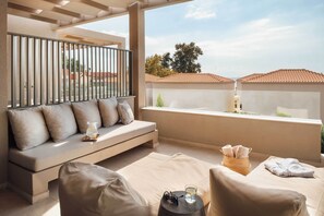 Suíte estúdio premium, banheira de imersão (Outdoor Jacuzzi) | Roupas de cama de algodão egípcio, roupas de cama premium