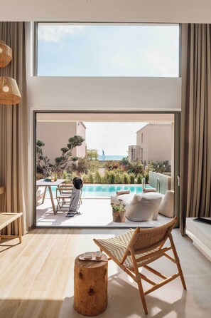 Vila, piscina particular, vista para o mar | Roupas de cama de algodão egípcio, roupas de cama premium