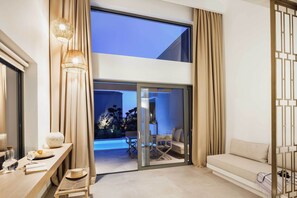 Vila executiva, 2 quartos, piscina particular | Roupas de cama de algodão egípcio, roupas de cama premium