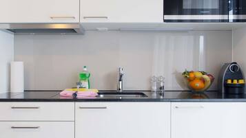 Microwave, dishwasher, coffee/tea maker, highchair