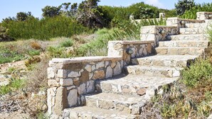 A set of stone steps leading up a hill, surrounded by natural vegetation. - Nerida Beachfront Villas (Rhodes)