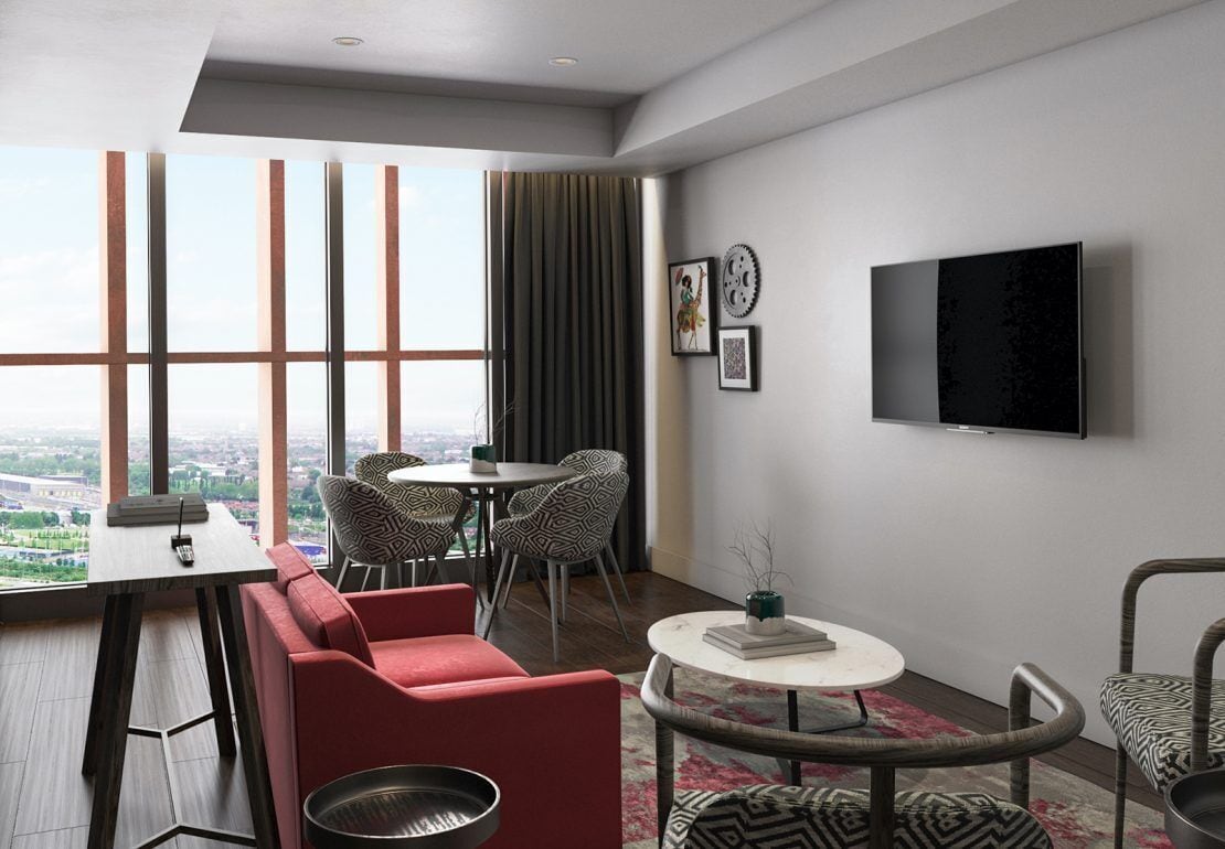 deluxe suite (gantry) | living area