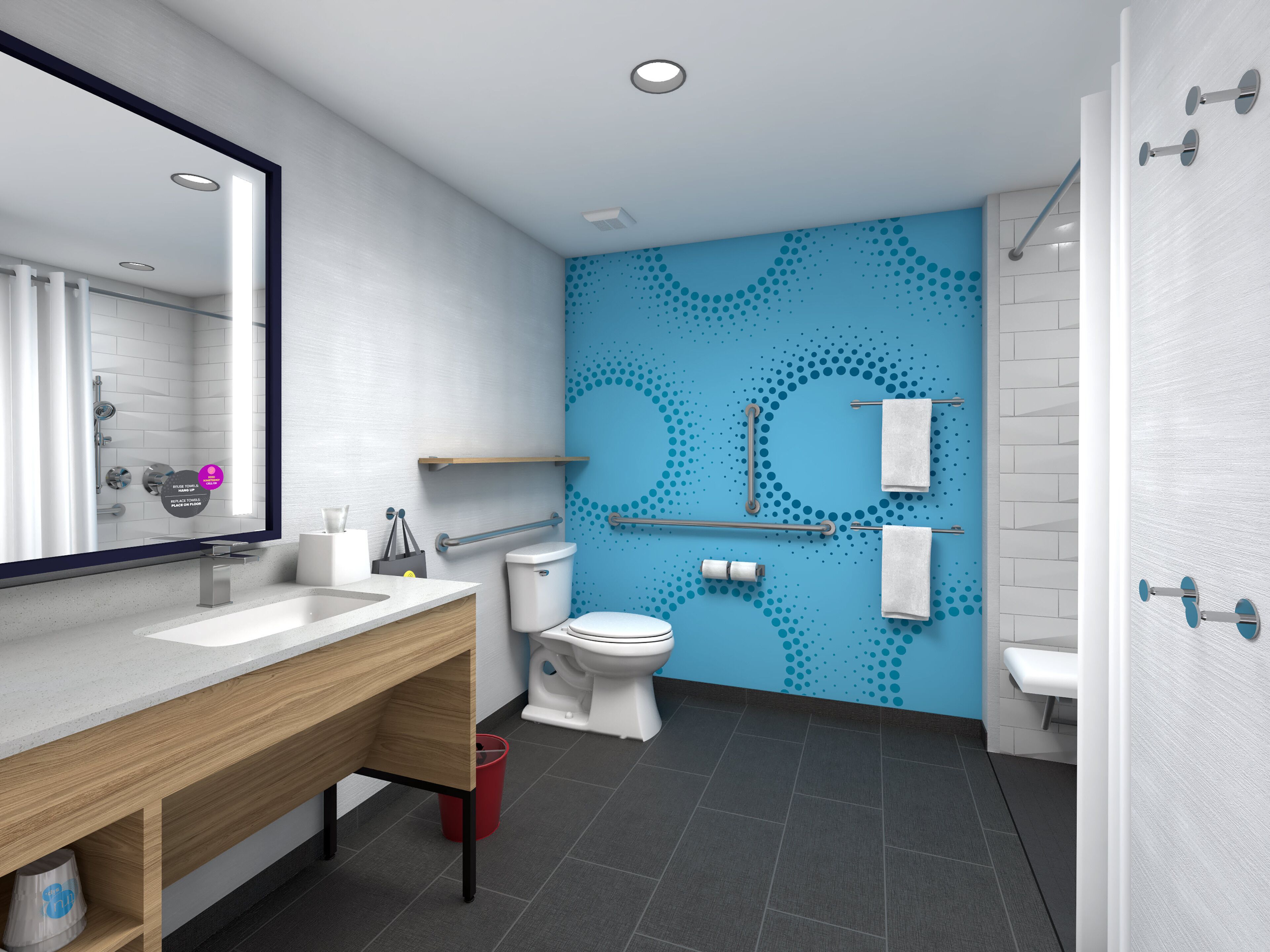 free toiletries, hair dryer, towels