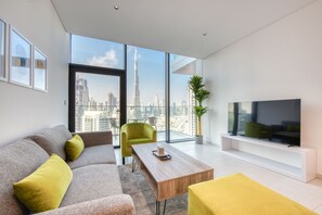 Standard Apartment, 2 Bedrooms, Non Smoking | Living area | Flat-screen TV - Maison Privee Marquise Square (Dubai)