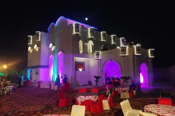 Outdoor banquet area