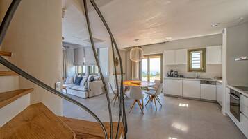 Premium Villa, Private Pool (Villa Lyra) | Shared kitchen | Full-size fridge, microwave, oven, stovetop